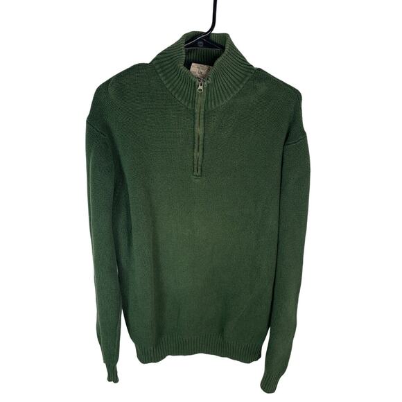 Timberland Authentic Outdoor Gear L/G Green Half-Zip Pullover Sweater - Picture 1 of 5